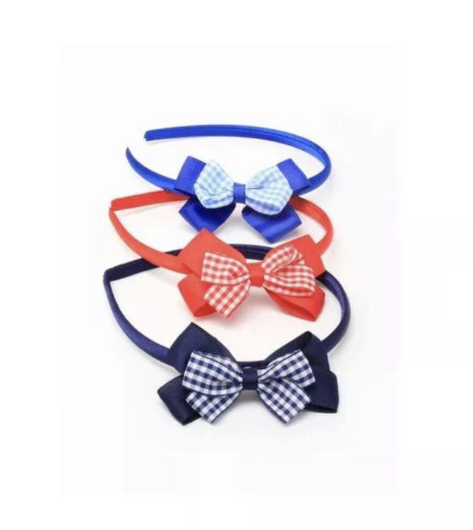 Picture of GINGHAM SATIN BOW ALICE BAND